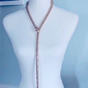 Elegant Silver Lariat Necklace